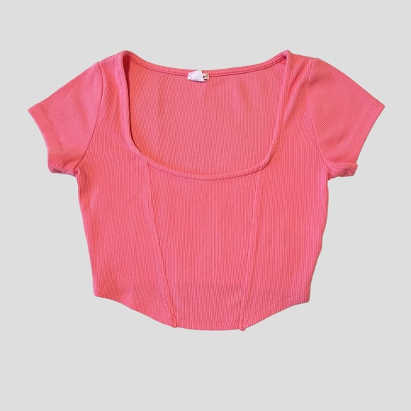 Garage Pink Mackenzie Corset Baby Tee - Picture 2 of 5